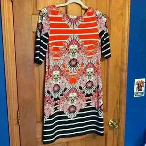 Eliza J floral striped dress.